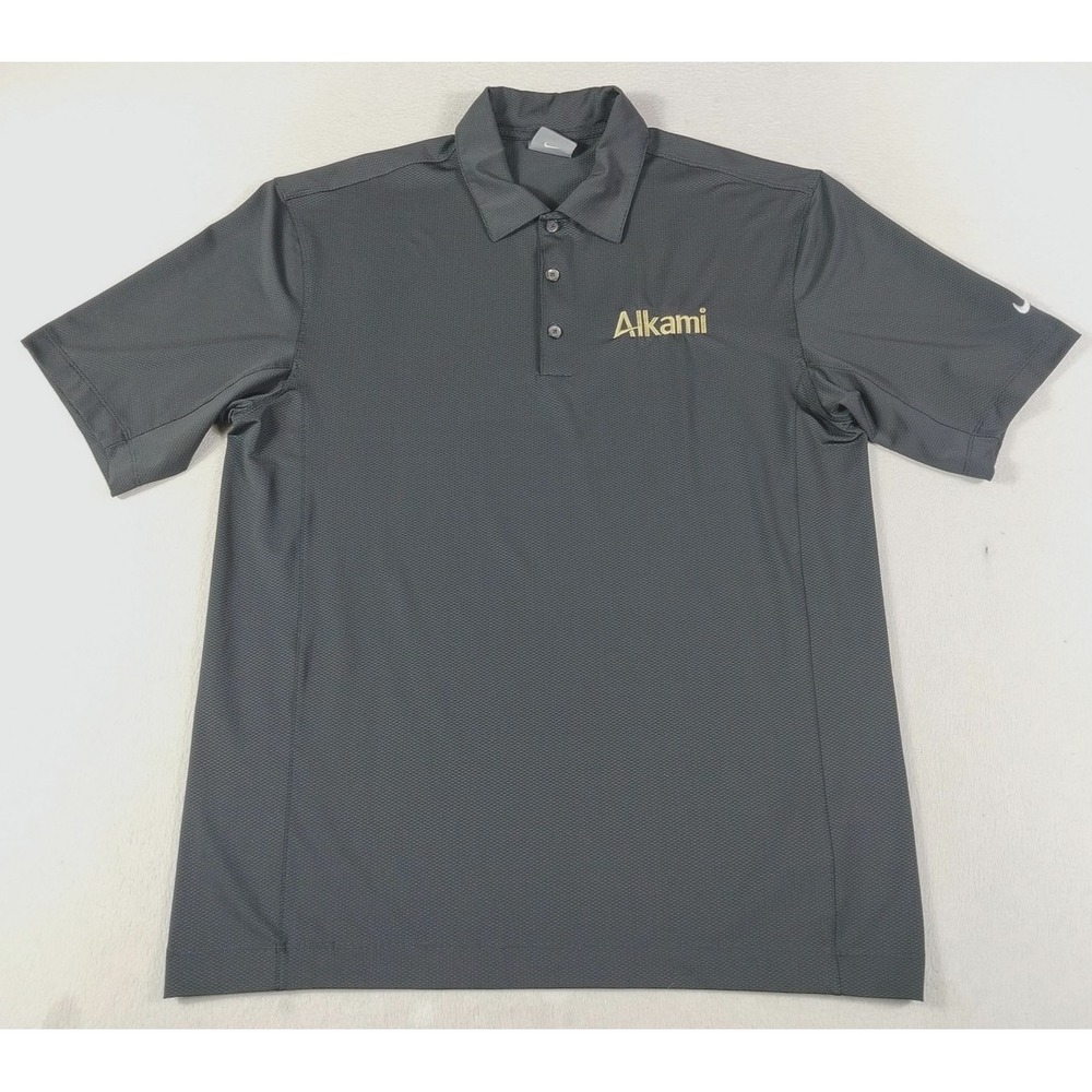 Nike Golf Polo Shirt Mens Medium Black Dri-FIT Alkami Tour Performance Casual